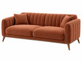 Divano 2 posti 180 x 85 x 80 cm in tessuto bouclé terracotta stile moderno