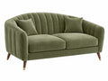 Divano 2 posti 170 x 90 x 85 cm in tessuto vellutato verde oliva - stile moderno