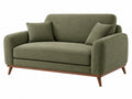 Divano a 2 posti 160 x 90 x 85 cm in tessuto verde oliva con base in legno - stile moderno