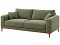 Divano due posti 200 x 90 x 85 cm in tessuto verde con struttura in legno stile moderno