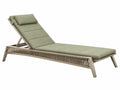 Lettino prendisole 200 x 70 cm in metallo beige con rivestimento tessile verde - schienale reclinabile da esterno