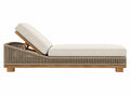 Lettino prendisole 190 x 75 x 82 cm in legno e corda beige - schienale reclinabile da esterno