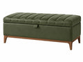 Panca contenitore 120 x 45 x 48 cm effetto pelle verde con seduta trapuntata