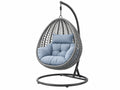 Poltrona sospesa da giardino 105 x 105 x 195 cm in rattan sintetico grigio con struttura in acciaio